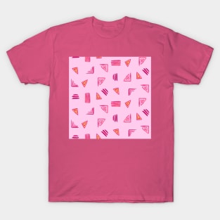 Pink Miniprint Triangles T-Shirt